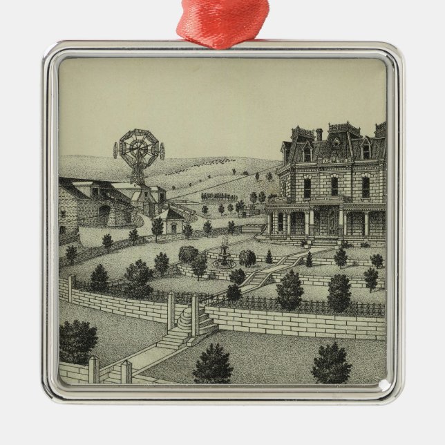 Spring Hill Farm, Chase County, Kansas Metal Tree Decoration (Front)