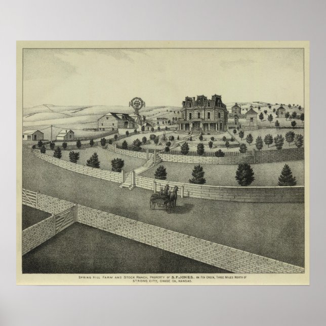 Spring Hill Farm, Chase County, Kansas Poster (Front)