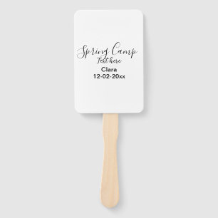 Spring holiday camping custom add name date hand fan