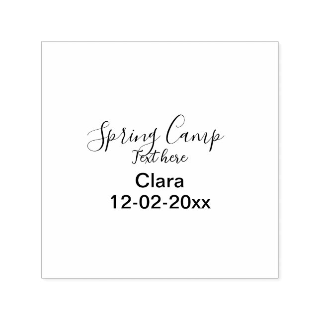 Spring holiday camping custom add name date self-inking stamp (Design)
