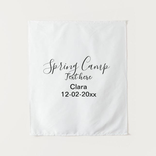 Spring holiday camping custom add name date tapestry (Front)
