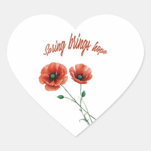 "Spring Hope Sticker" Heart Sticker
