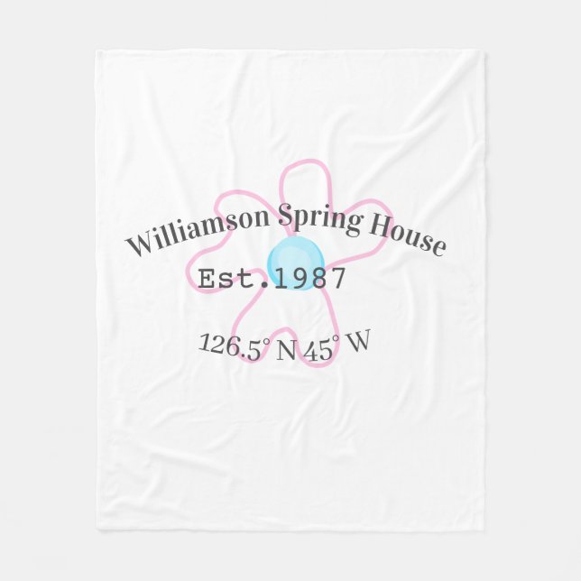 Spring house coordinates latitude longitude name d fleece blanket (Front)