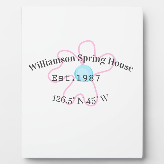 Spring house coordinates latitude longitude name d plaque (Front)