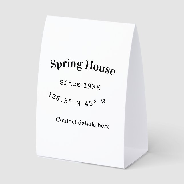 Spring house ets. Date year custom coordinates add (Front)