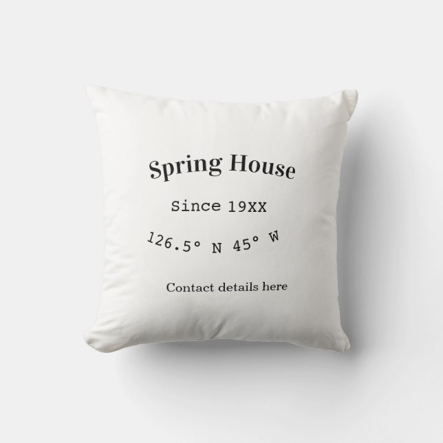 Spring house ets. Date year custom coordinates add Cushion (Front)