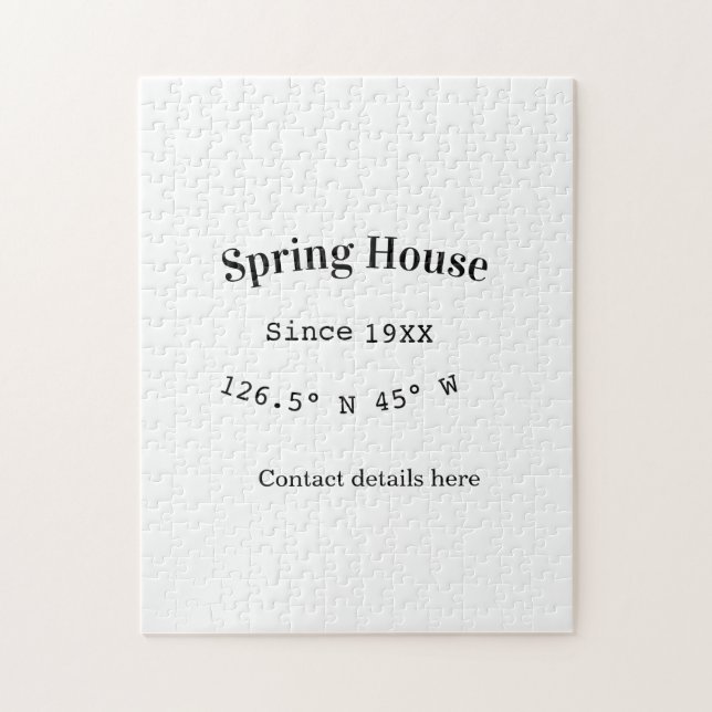 Spring house ets. Date year custom coordinates add Jigsaw Puzzle (Vertical)