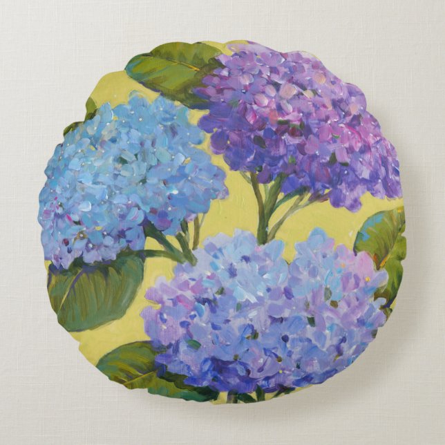 Spring Hydrangeas I Round Cushion (Front)