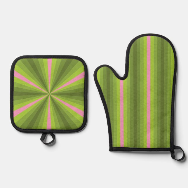 Spring Illusion Oven Mitt & Pot Holder Set (Front)