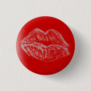 Spring Imagination - Lipstick Lips 3 Cm Round Badge