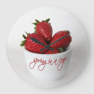 spring in a cup large clock