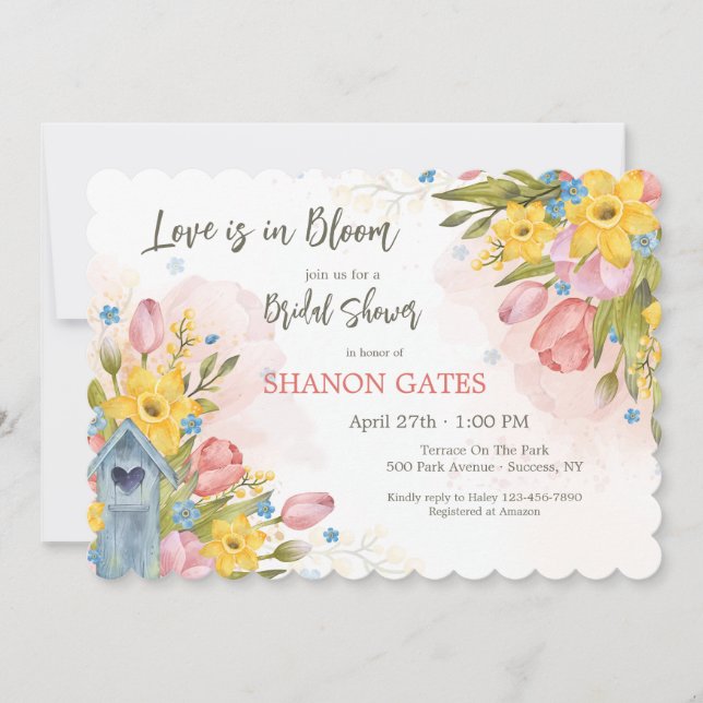 Spring In Bloom  Invitation (Front)
