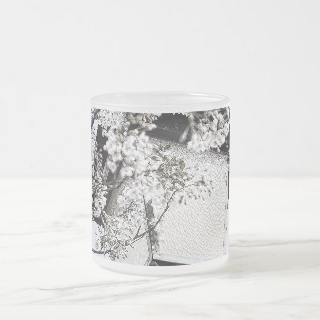 Spring in Brussels Frosted Glass Coffee Mug (Center)