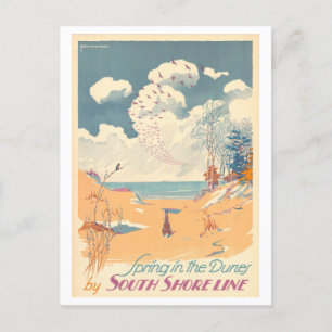 Spring in Indiana Dunes Vintage Travel Poster Postcard