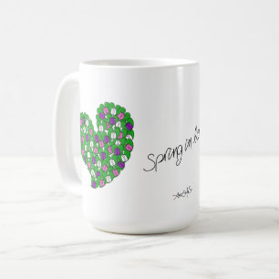 Spring in Love-Colourful Tulips(pink,purple,white) Coffee Mug