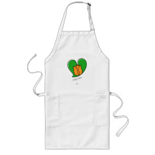 Spring in Love - Orange Tulips Long Apron