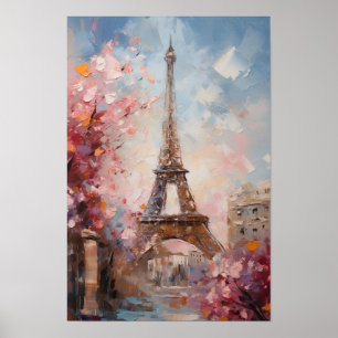 Spring In Paris The Eiffel Tower Oil Painting Poster