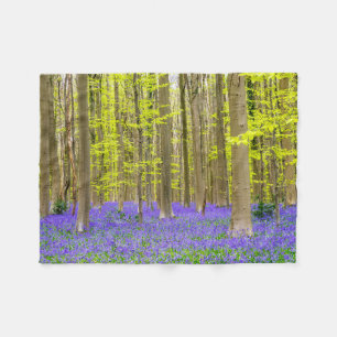 Spring in the Blue Forest Fleece Blanket
