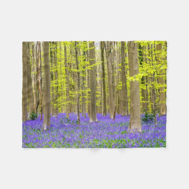 Spring in the Blue Forest Fleece Blanket (Front (Horizontal))