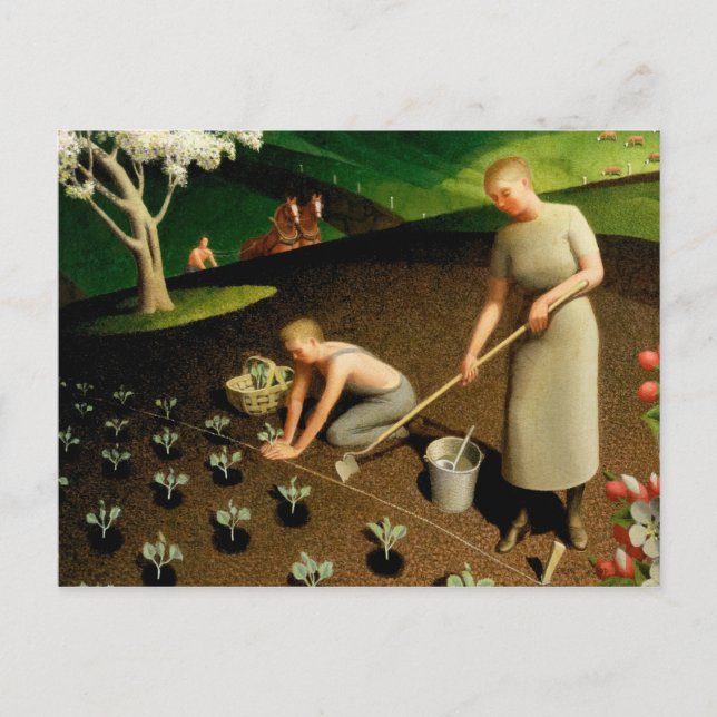 Spring in the Country, 1941 by Grant Wood Postcard (Front)