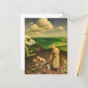 Spring in the Country by Grant Wood Holiday Postcard