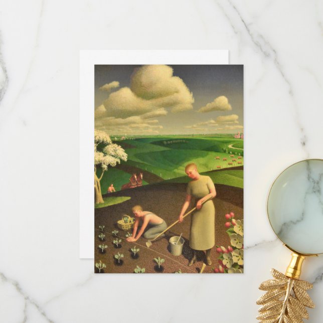 Spring in the Country by Grant Wood Thank You Card (Front/Back In Situ)