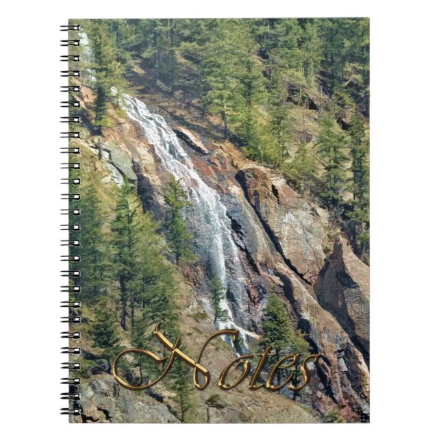 Spring in the Rockies Canada Scenic Waterfall Art Notebook (Front)