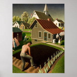Spring in Town, 1941 by Grant Wood Poster
