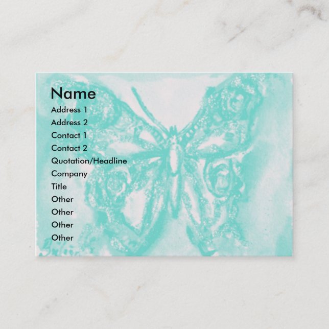SPRING IN TUSCANY LANDCAPE AND BLUE BUTTERFLY BUSINESS CARD (Front)