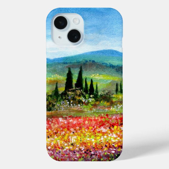 SPRING IN TUSCANY LANDSCAPE Colourful Flower Field Case-Mate iPhone Case (Back)