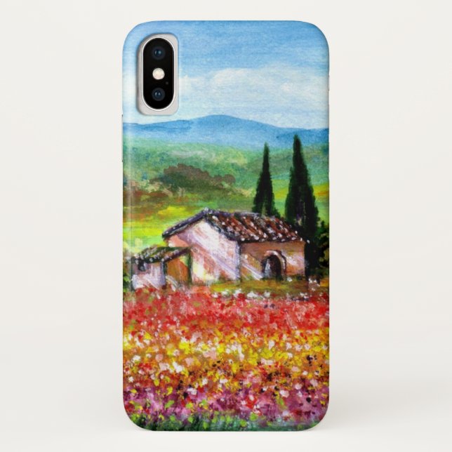 SPRING IN TUSCANY LANDSCAPE Colourful Flower Field Case-Mate iPhone Case (Back)