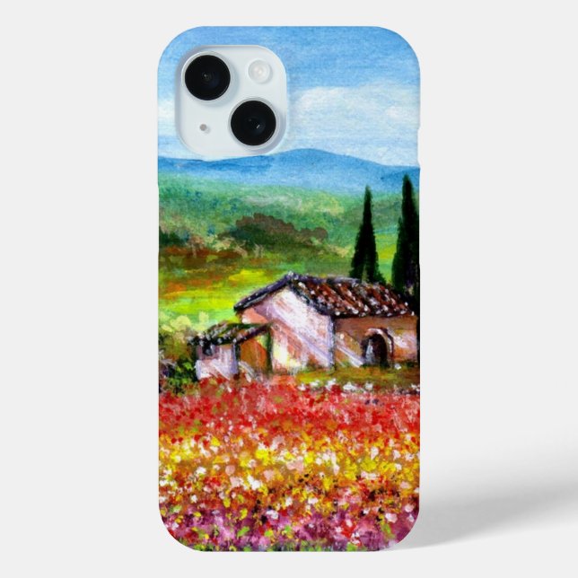 SPRING IN TUSCANY LANDSCAPE Colourful Flower Field Case-Mate iPhone Case (Back)