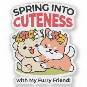 Spring Into Cuteness – Adorable Dog Illustration