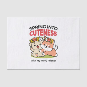 Spring Into Cuteness – Adorable Dog Illustration  Tissue Paper