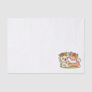 Spring Into Cuteness – Adorable Dog Illustration Tissue Paper
