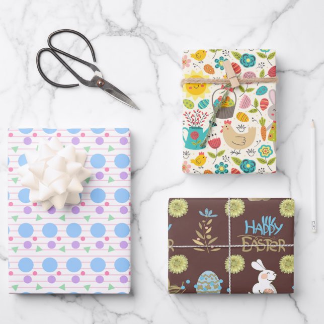 Spring Into Easter Wrapping Paper Sheet (Front)