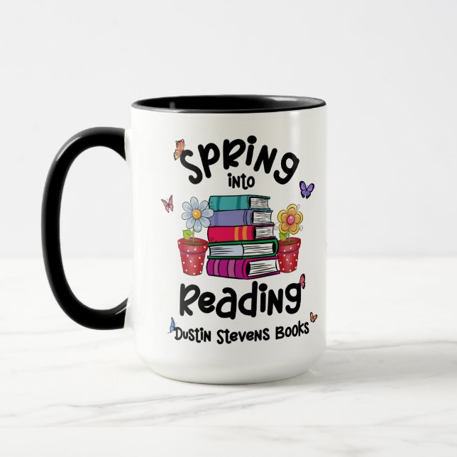 Spring Into Reading Dustin Stevens Books Mug (Left)