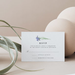Spring Iris Watercolor Floral Wedding RSVP