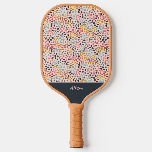 Spring is Here! Blush Pink Monogram Add Your Name Pickleball Paddle (Front)