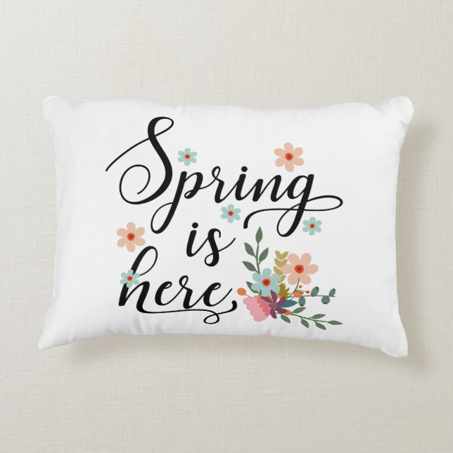 spring is here decorative cushion (Back)