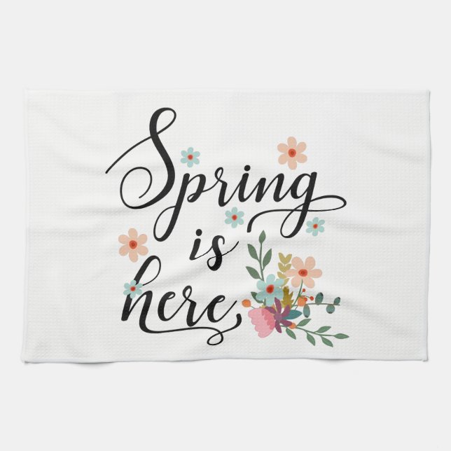 spring is here tea towel (Horizontal)