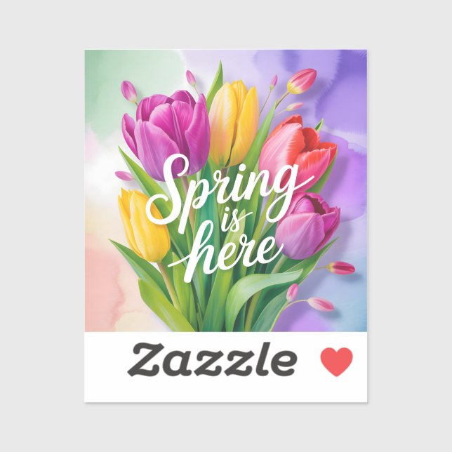 "Spring is Here" Tulip Bouquet Illustration (Sheet)