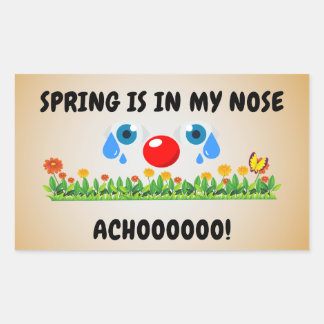 Spring is in my nose. Achoo! Rectangular Sticker