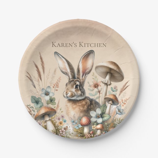 Spring Jack Rabbit Paper Plate (Front)