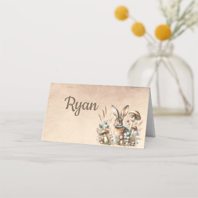 Spring Jack Rabbit Place Card (Front)