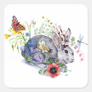 Spring Jackalope Square Sticker
