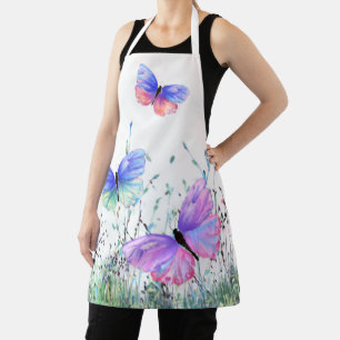 Spring Joy - Colourful Butterflies Flying in Natur Apron