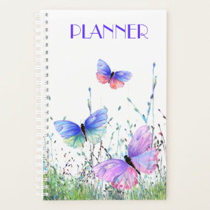 Spring Joy - Colourful Butterflies Flying in Natur Planner