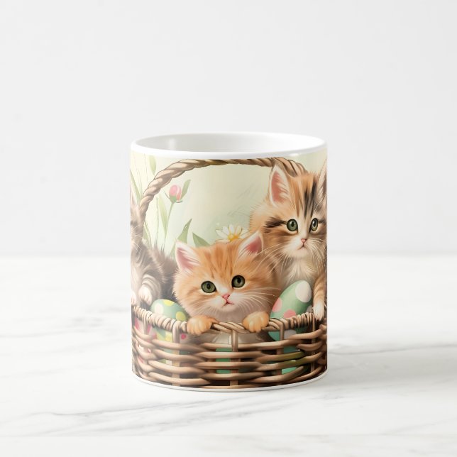 Spring Kitten Easter Basket  Coffee Mug (Center)