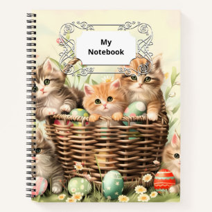 Spring Kitten Easter Basket  Notebook